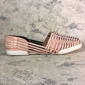 Elliott Lucca Gold Woven Pink Leather Flats